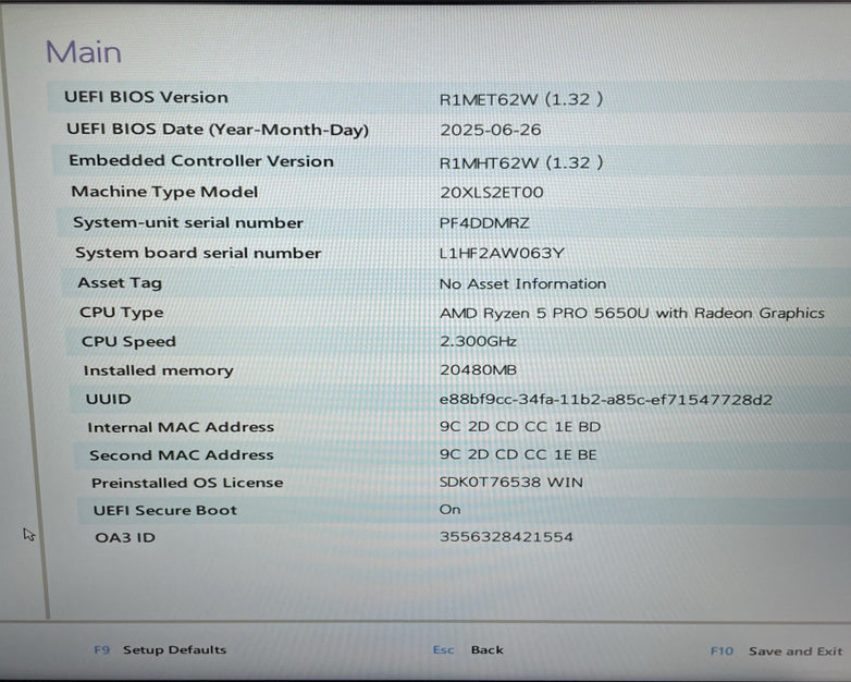 Lenovo ThinkPad T14 14" AMD Ryzen 5 Pro 5650U 2.30 GHz 4 GB RAM No SSD/OS/AC