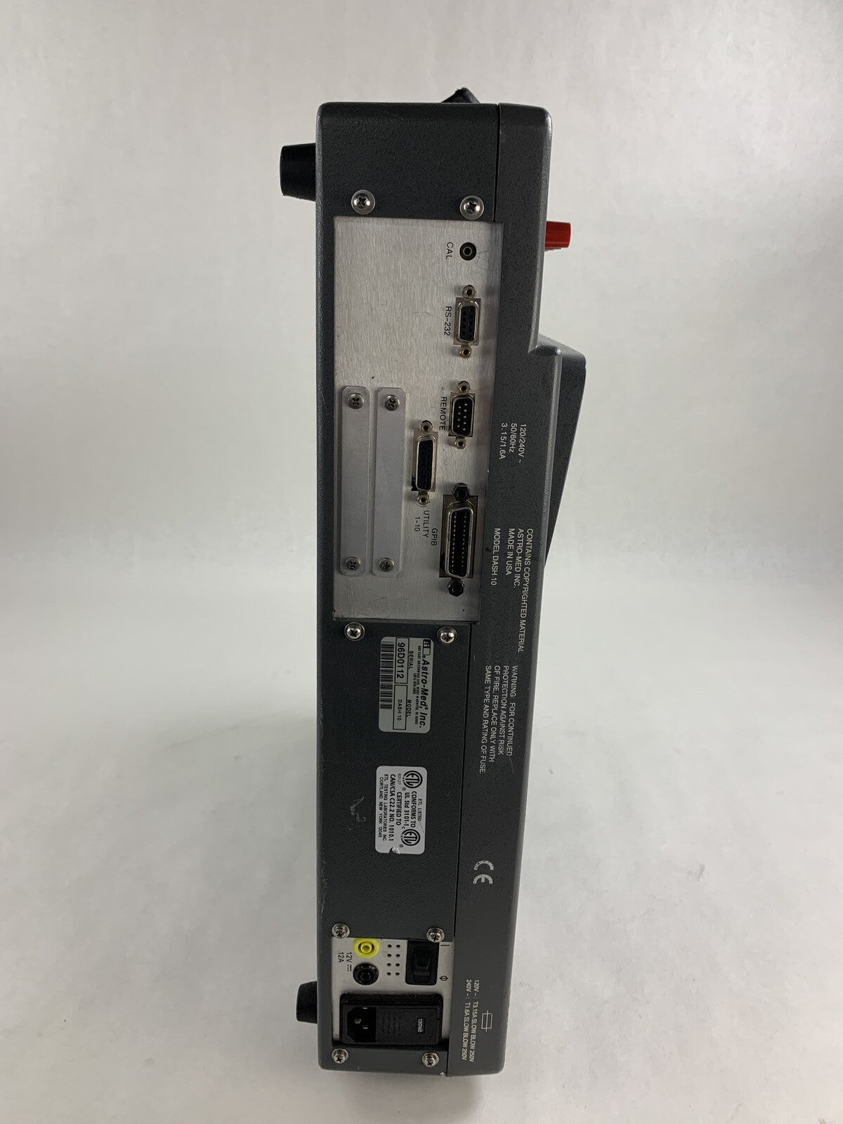 Astro-Med Dash 10 250v RMS Data Logger Powers On8