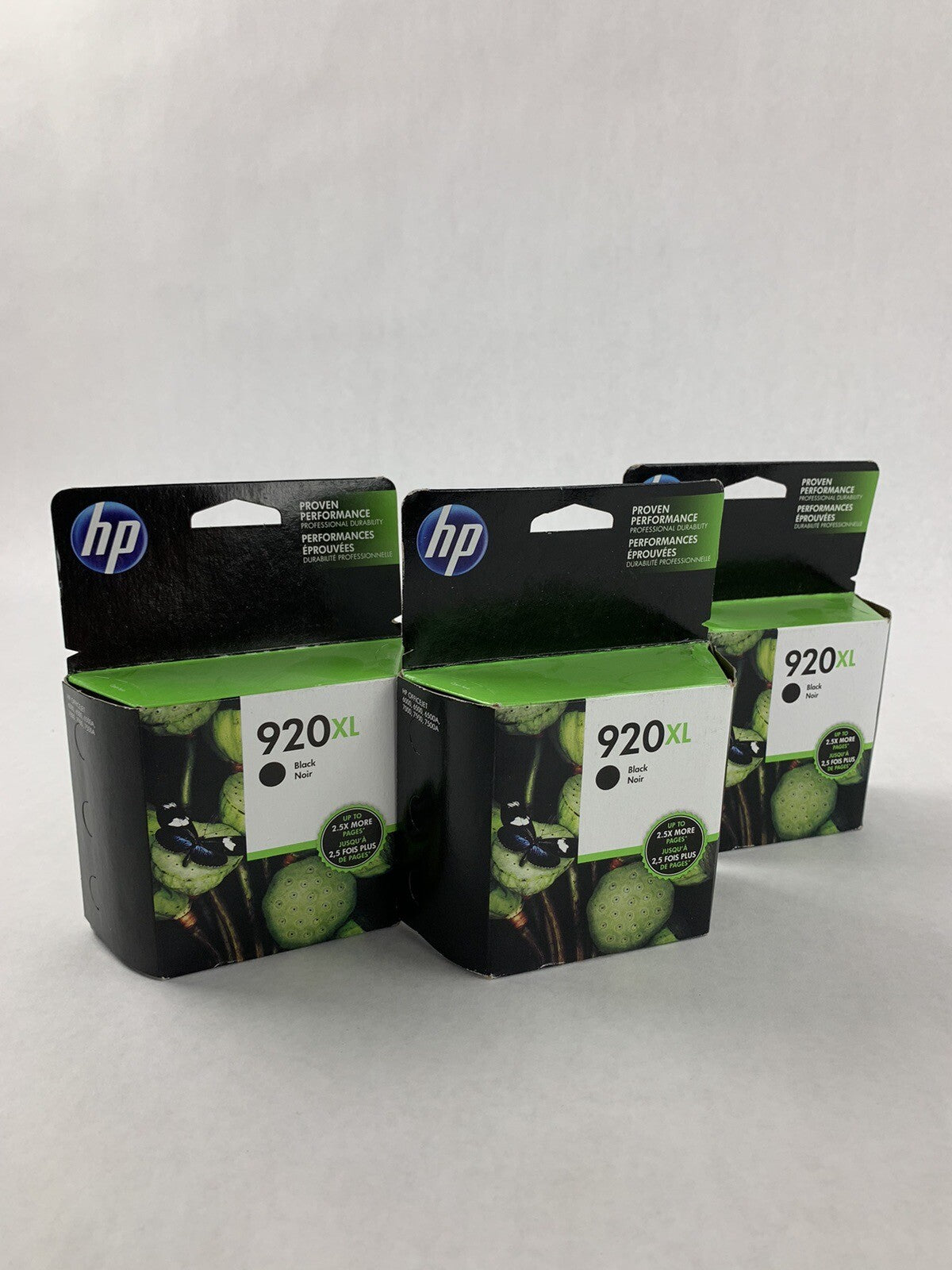 HP 920XL CD975AN Black Ink Cartridge EXP 9/17 (Lot of 3)