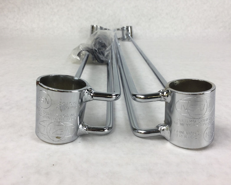 NEXEL Chrome Shelving Bar for Wired Shelving 1 Pair 655CP21 w/4 Shelf Clips
