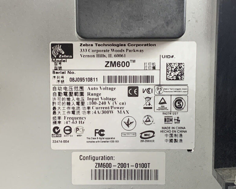 Zebra ZM600 200 dpi Label Printer Thermal Parallel USB Tested Parts and Repair