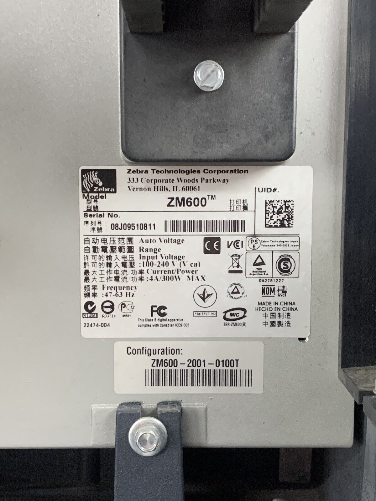 Zebra ZM600 200 dpi Label Printer Thermal Parallel USB Tested Parts and Repair