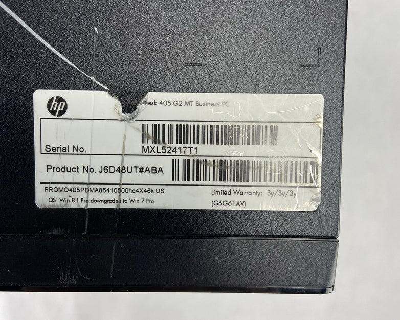 HP ProDesk 405 G2 MT AMD A8-6410 2GHz 4GB RAM No HDD No OS