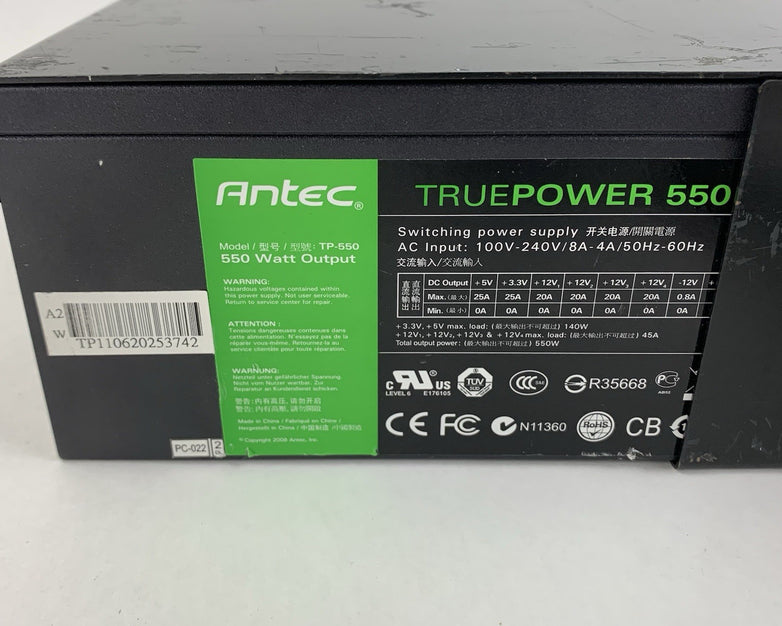 Antec TP-550 TruePower 550W Semi Modular ATX Power Supply - Untested
