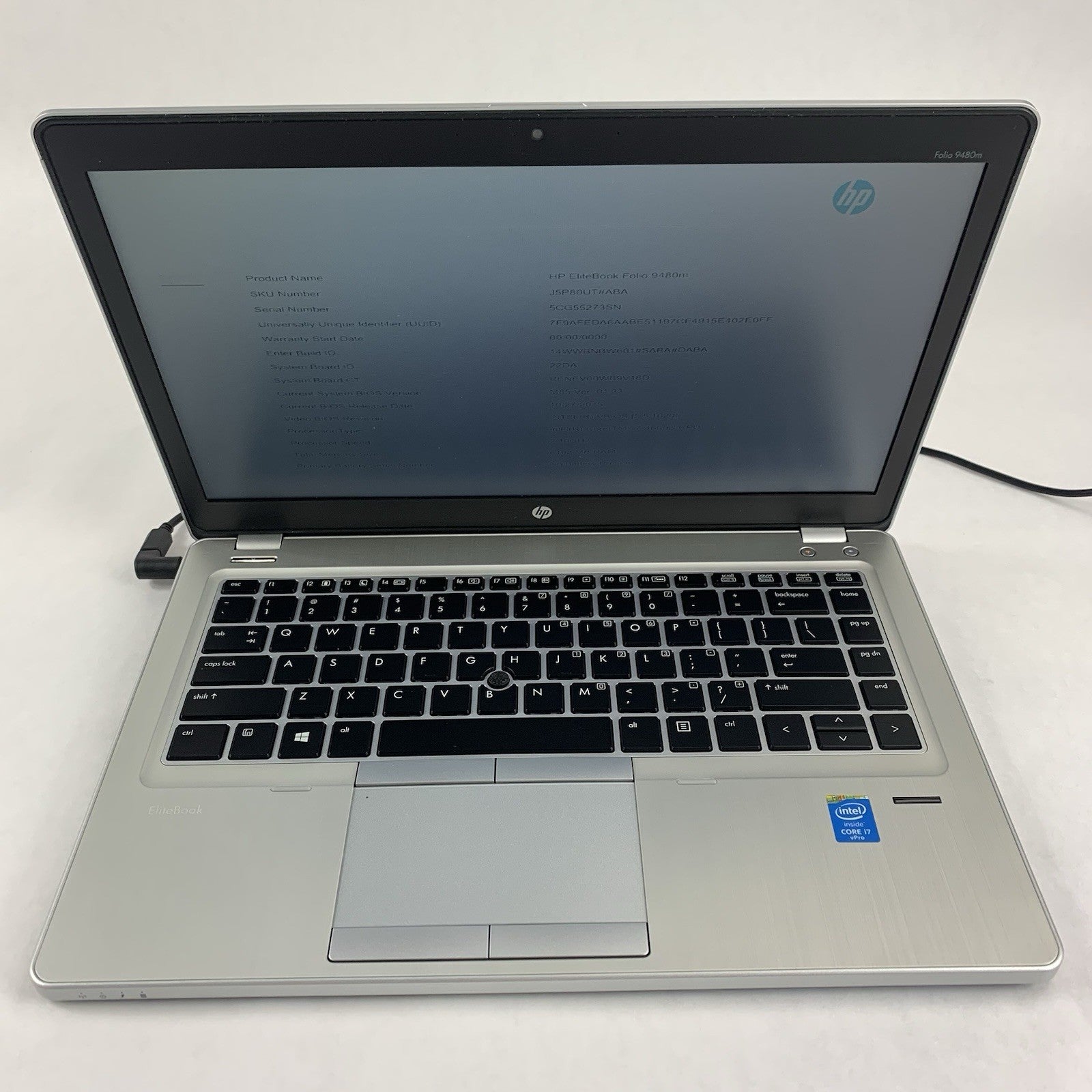 HP EliteBook Folio 9480m i7-4600U 2.1 GHz 8 GB RAM No SSD/OS/AC/Battery1