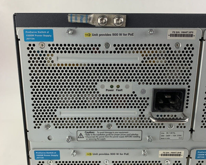 HP ProCurve J8698A 5412zl 8x J8702A 1x J8705A Gig PoE Network Switch Tested