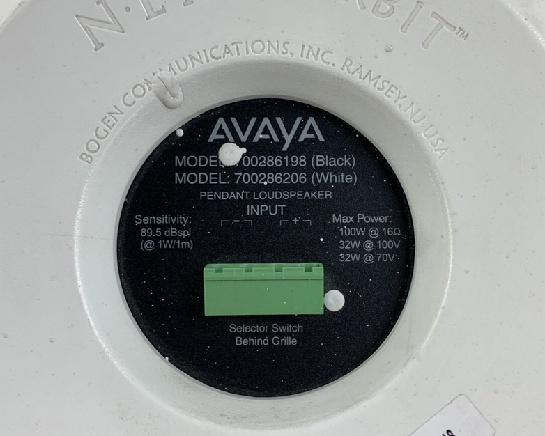 Bogen Avaya Orbit 700286206 Pendant Loud Speaker Ceiling Hanging 16-ohm Tested