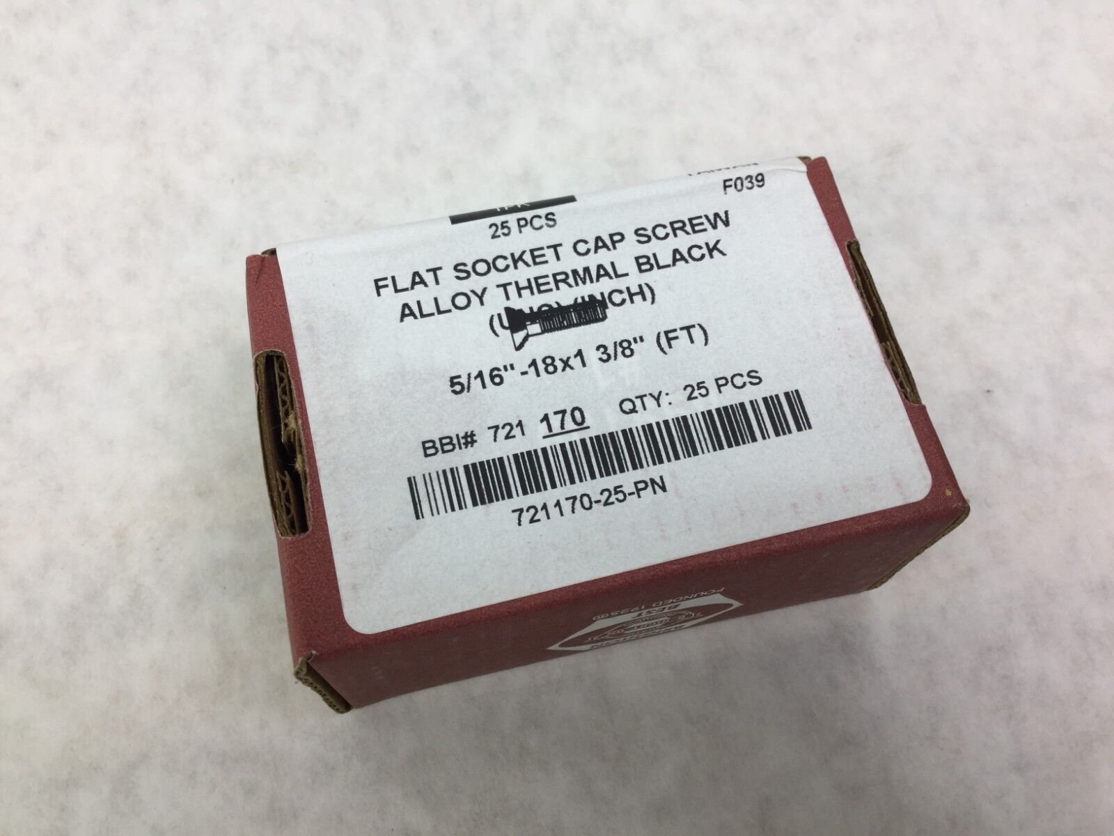 Brighton Flat Socket Cap Screw Alloy Thermal Black 5/16" - 18x1  3/8"  Box of 25