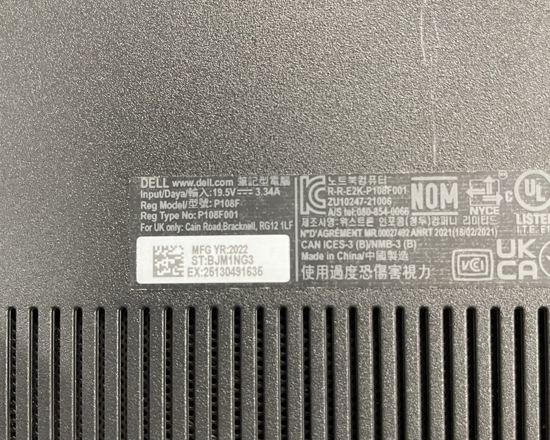 Dell Latitude 3520 15.6" i5-1135G7 2.40 Ghz 8 GB RAM No SSD/OS/AC