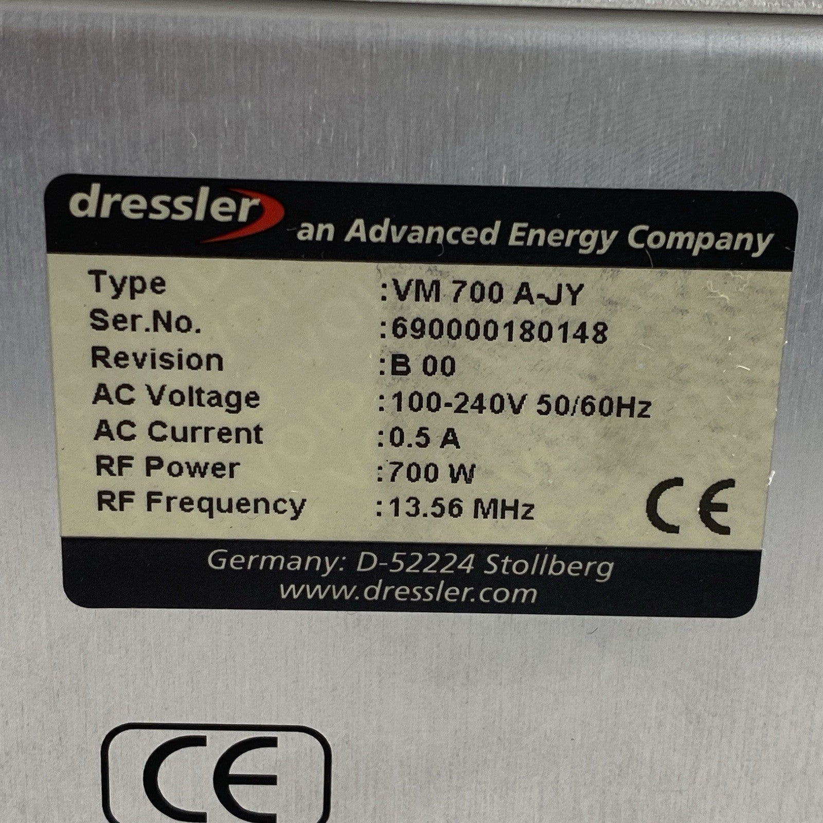 Advanced Energy Dressler VM700 A-JY RF Generator