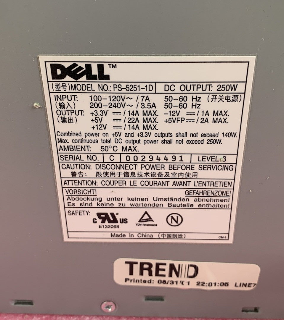 Dell PS-5251-1D 250W Power Supply