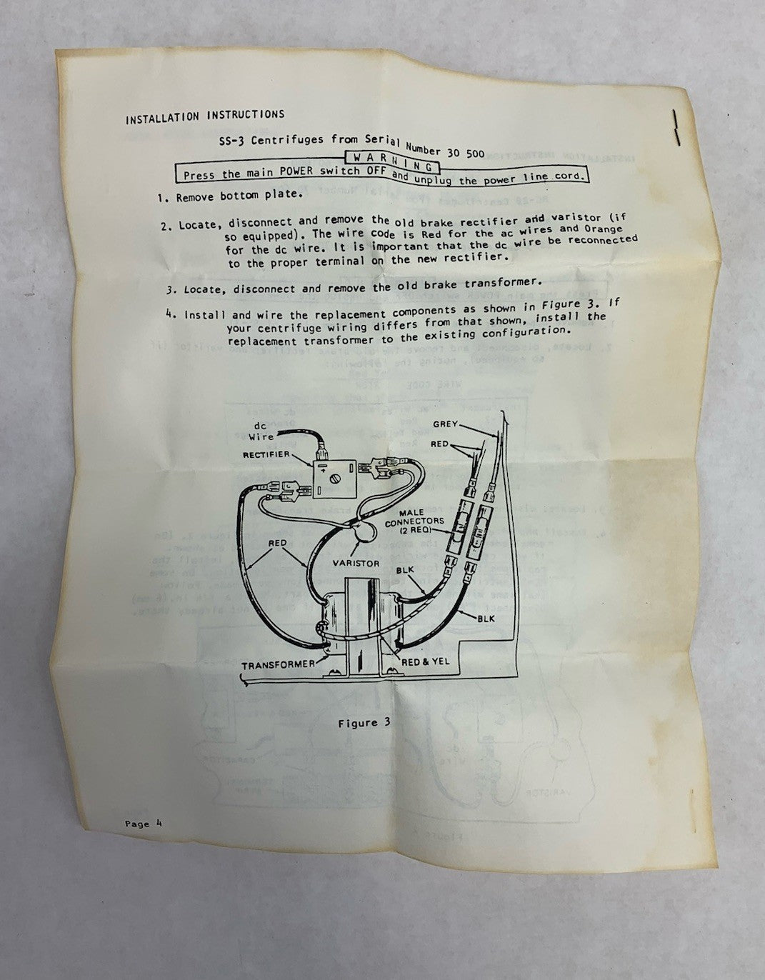 Sorvall 12149 Brake Transformer Kit for RC-2 /RC-2B /RC-3 /SS-3 Centrifuges