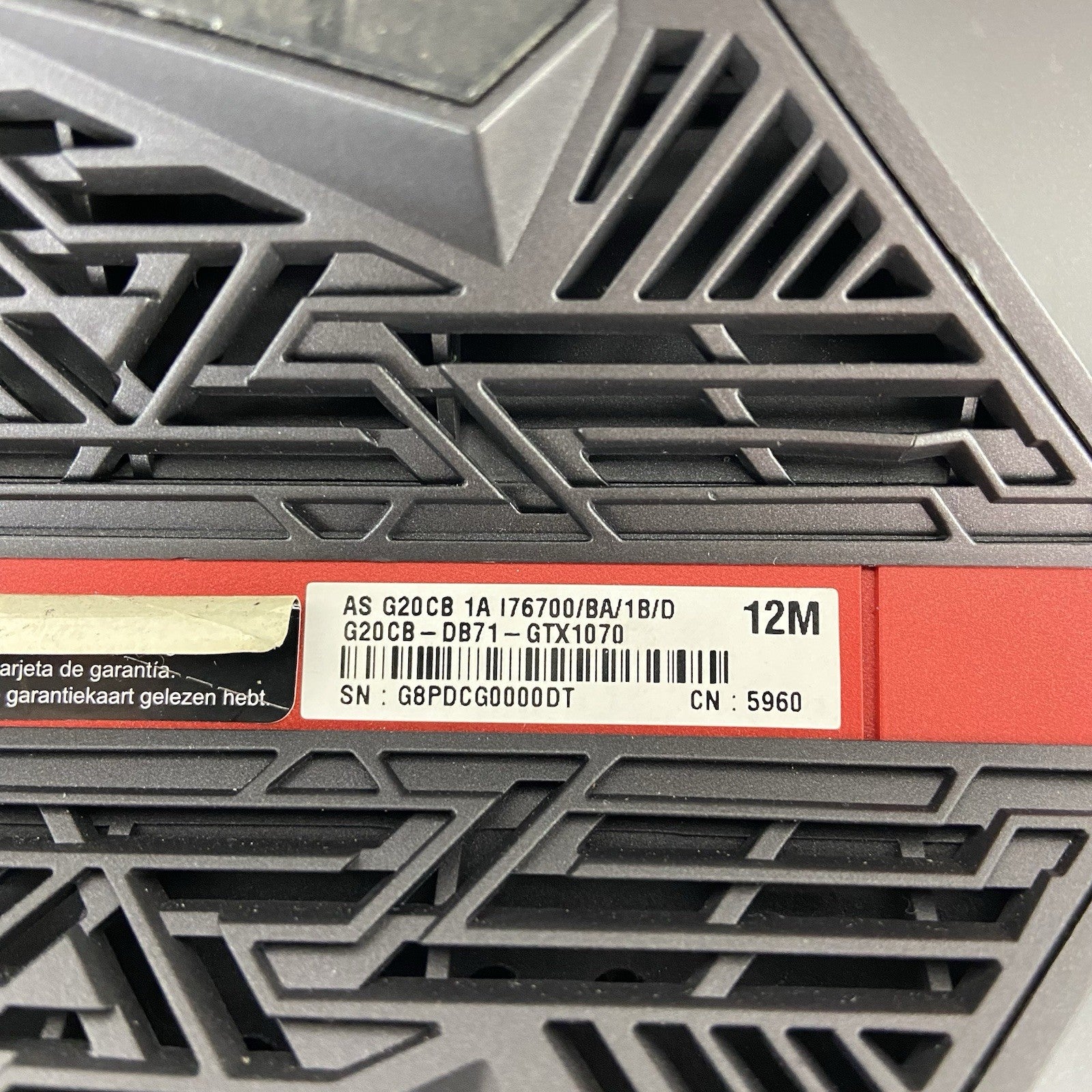ASUS ROG G20CB SFF Intel Core i7-6700 3.4GHz 16GB RAM GTX 1070 No AC/HDD/OS7