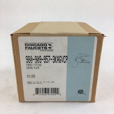 Brand New Chicago Faucets Turret Fitting Chrome Plate 980-909-957-3KAGVCP