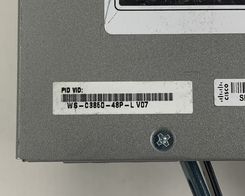 Cisco WS-C3850-48P-L V07 48-Port PoE Switch Tested w/ C3850-NM-4-10G 2x PSU