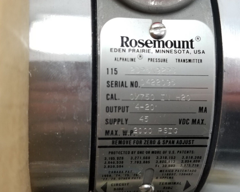 Rosemount 1152DP592PB Alphaline Pressure Transmitter