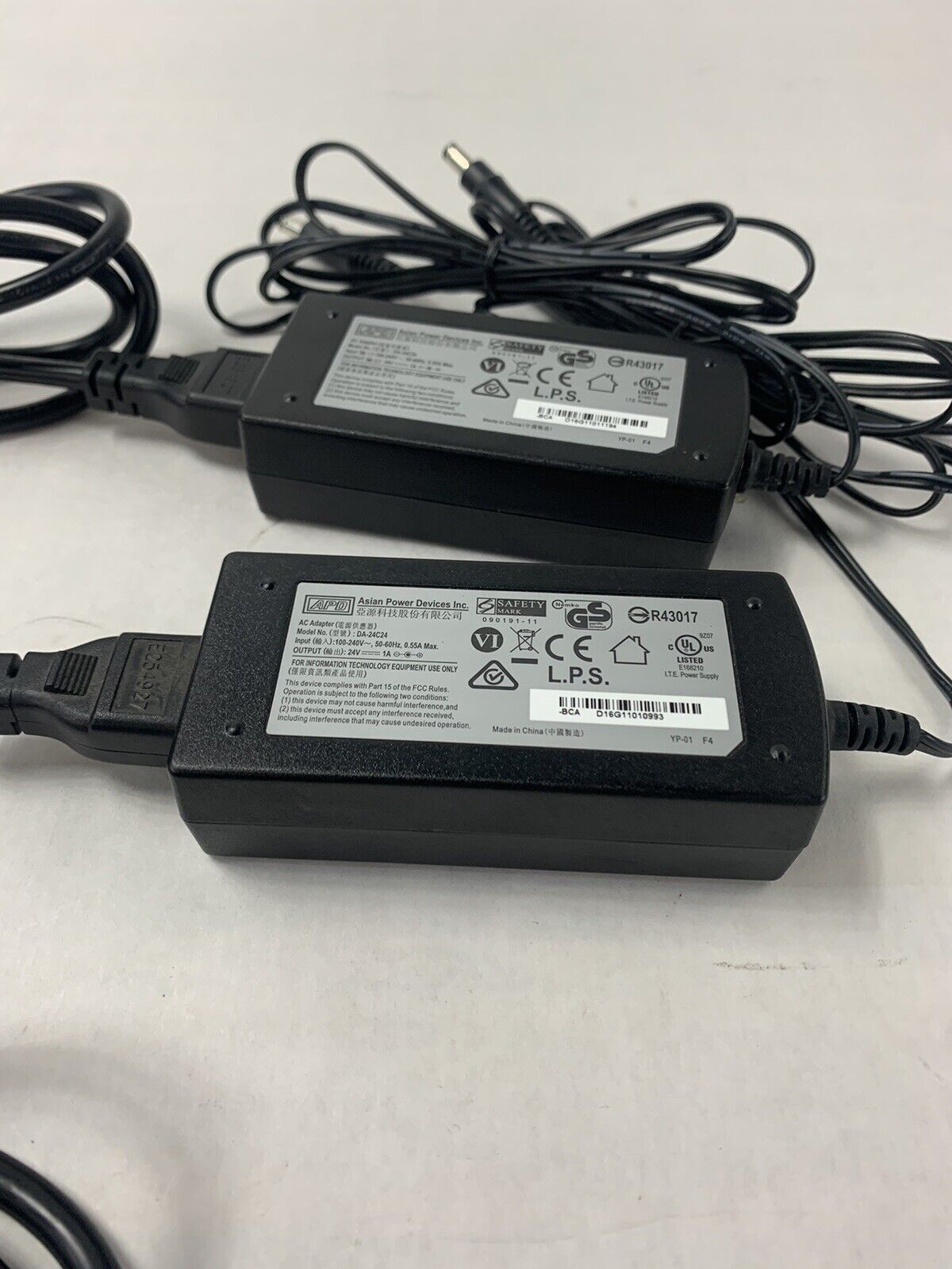 Lot 2 Genuine APD AC Adapter DA-24C24  24V 1A Power Supply 24W With OEM Cord