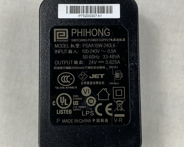 Phihong PSAA15W-240L6 24V 0.625A 15W Power Supply Lot of 5