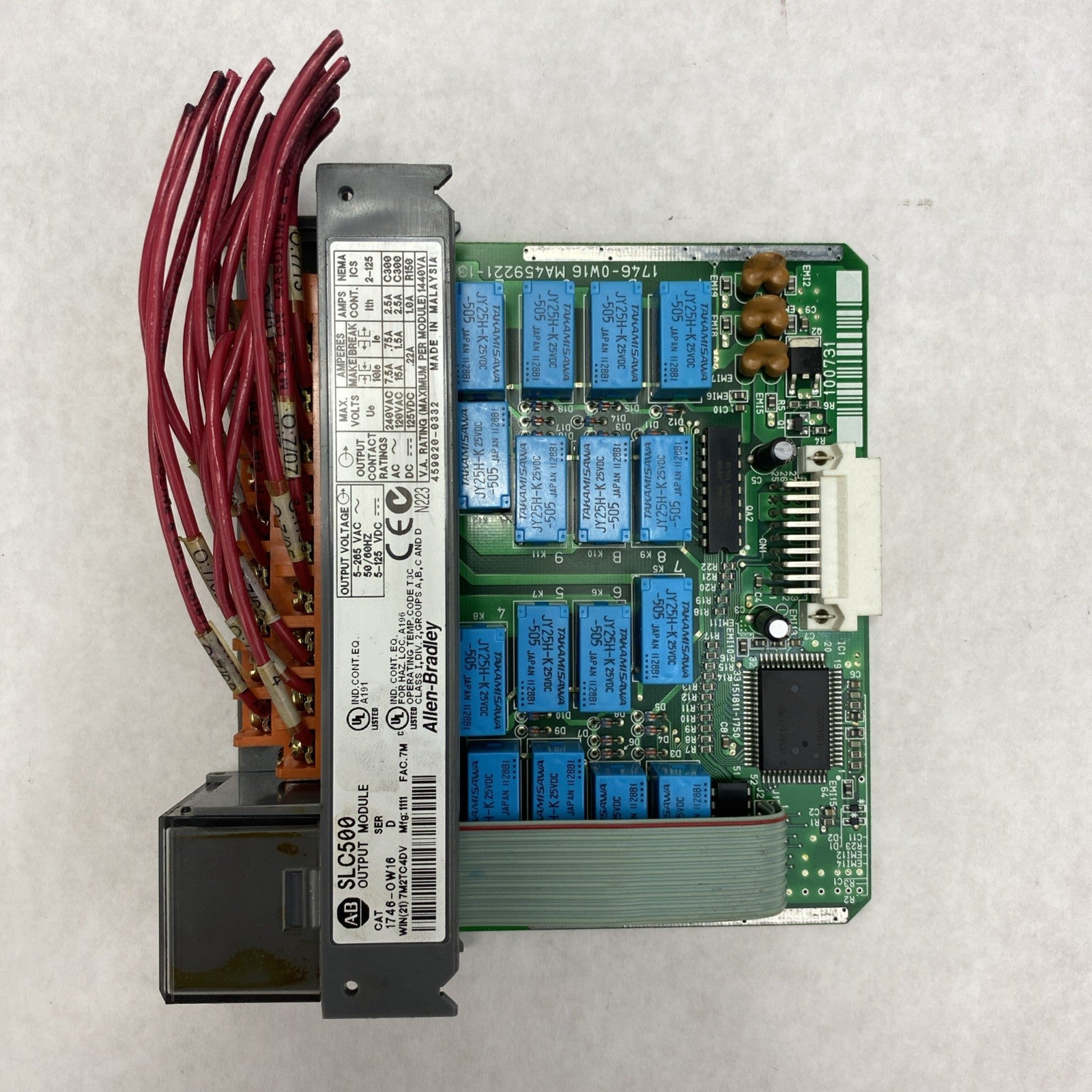 Allen-Bradley SLC500 Output Module 1746-OW16 Ser. D - Missing Cover And Untested1