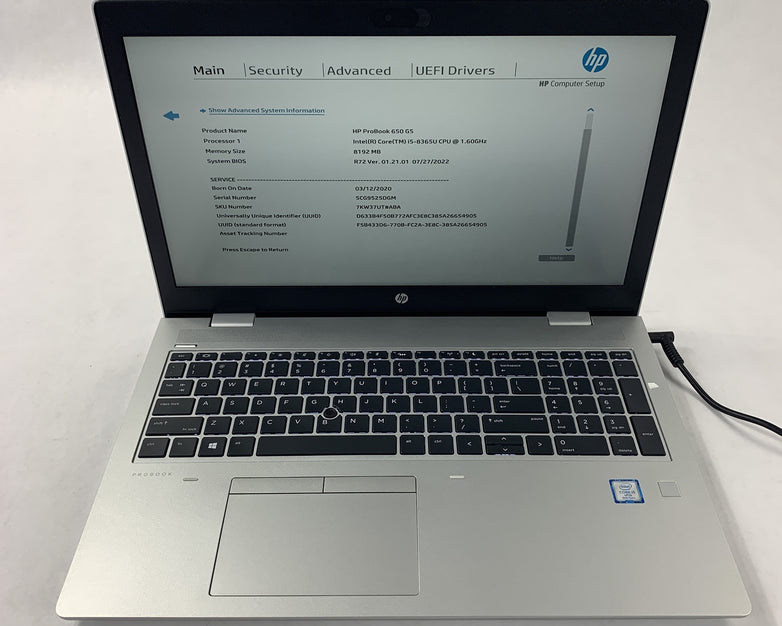HP Elitebook 850 G3 15.6" i5-6200U 2.3 GHz 8 GB Ram No OS No HDD No AC No Batt