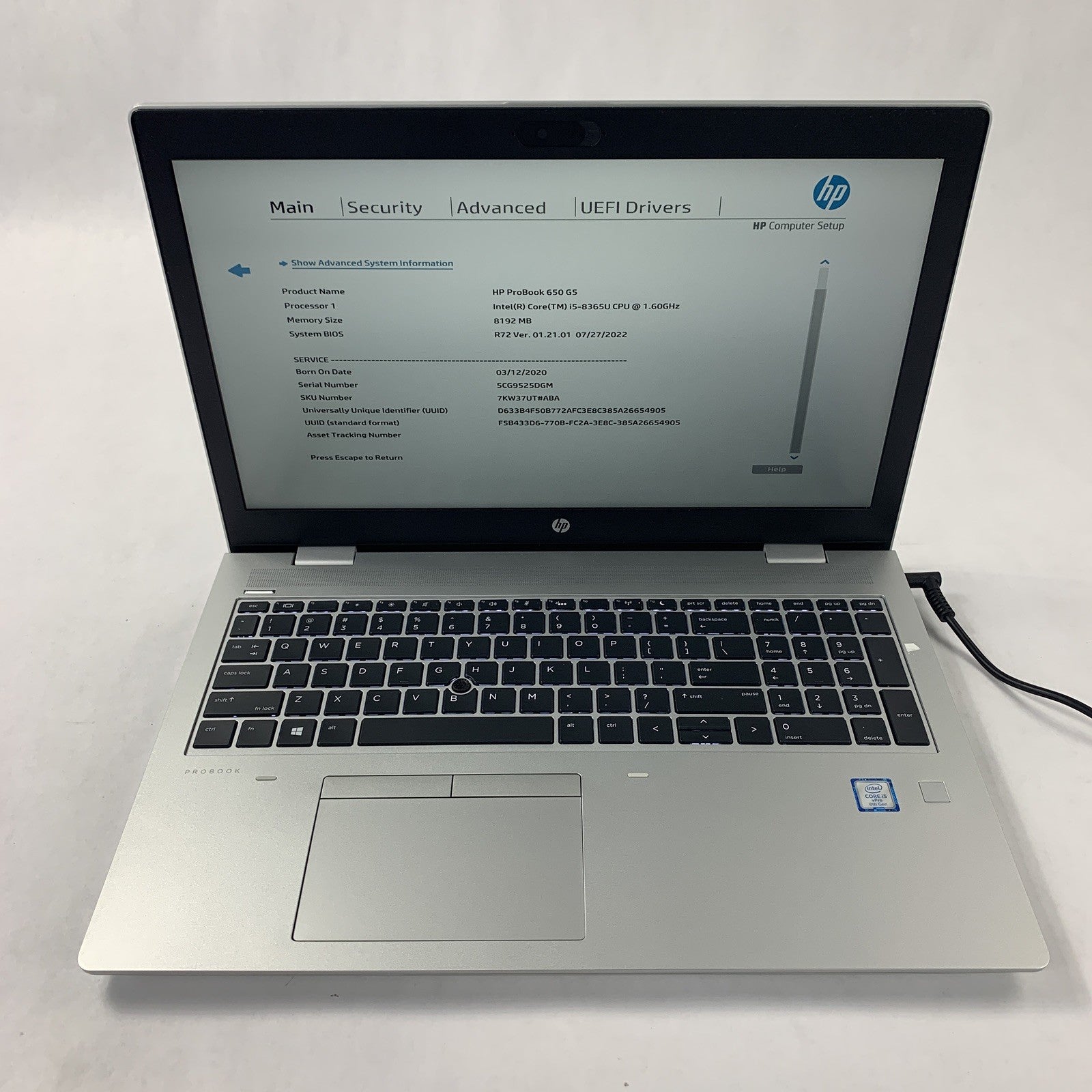 HP Elitebook 850 G3 15.6" i5-6200U 2.3 GHz 8 GB Ram No OS No HDD No AC No Batt