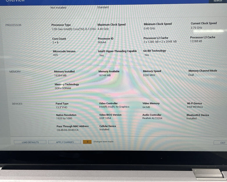 Dell Latitude 5330 13.3" i5-1235U 3.96 GHz 16 GB RAM No SSD/OS/AC - Bad Vents
