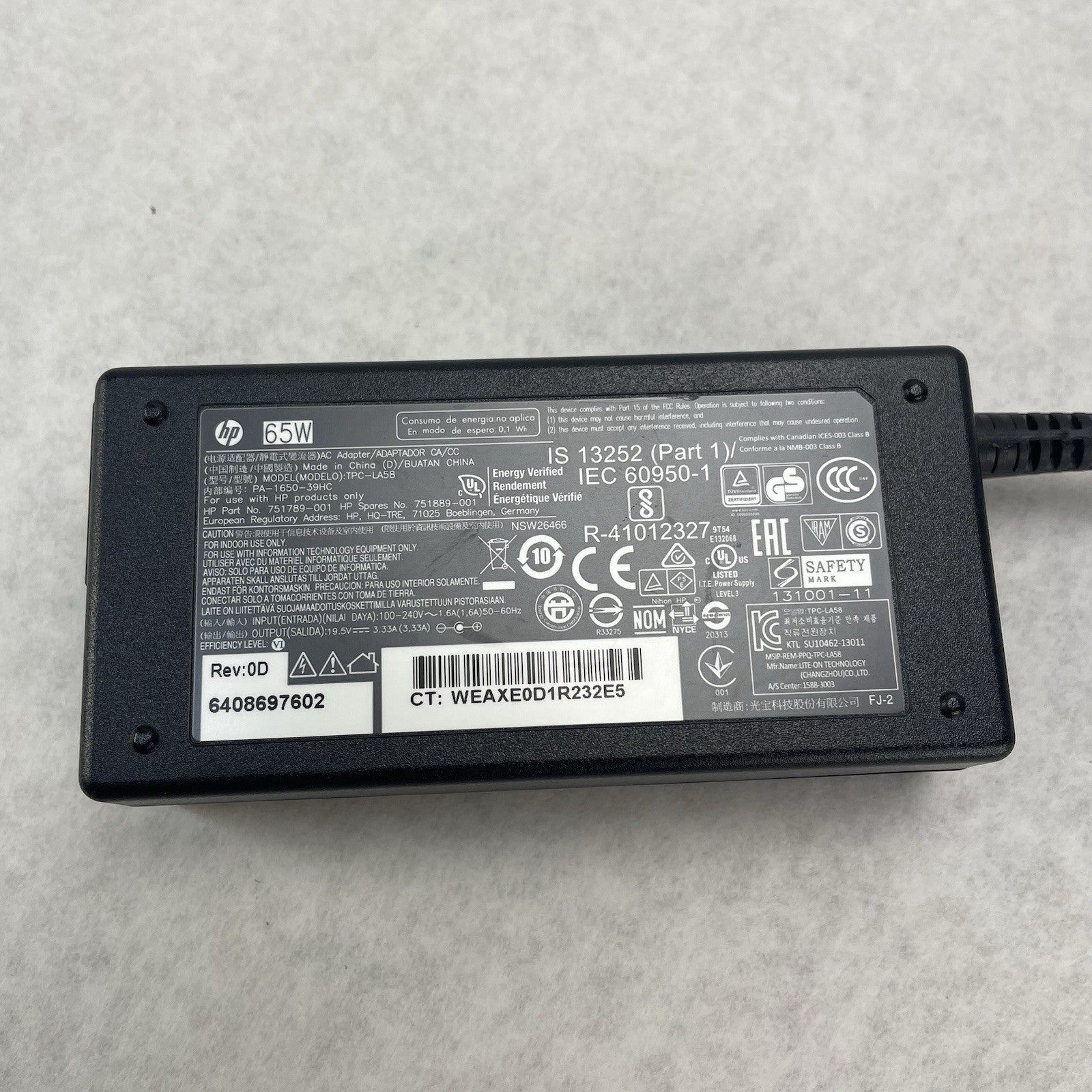 HP 65W Adapter Model TPC-LA58 Lot of 10 No Power Cord5