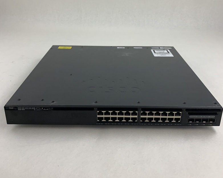 Cisco WS-C3650-24PS-S 24-Port Gigabit PoE Switch Managed Tested Bad Fan