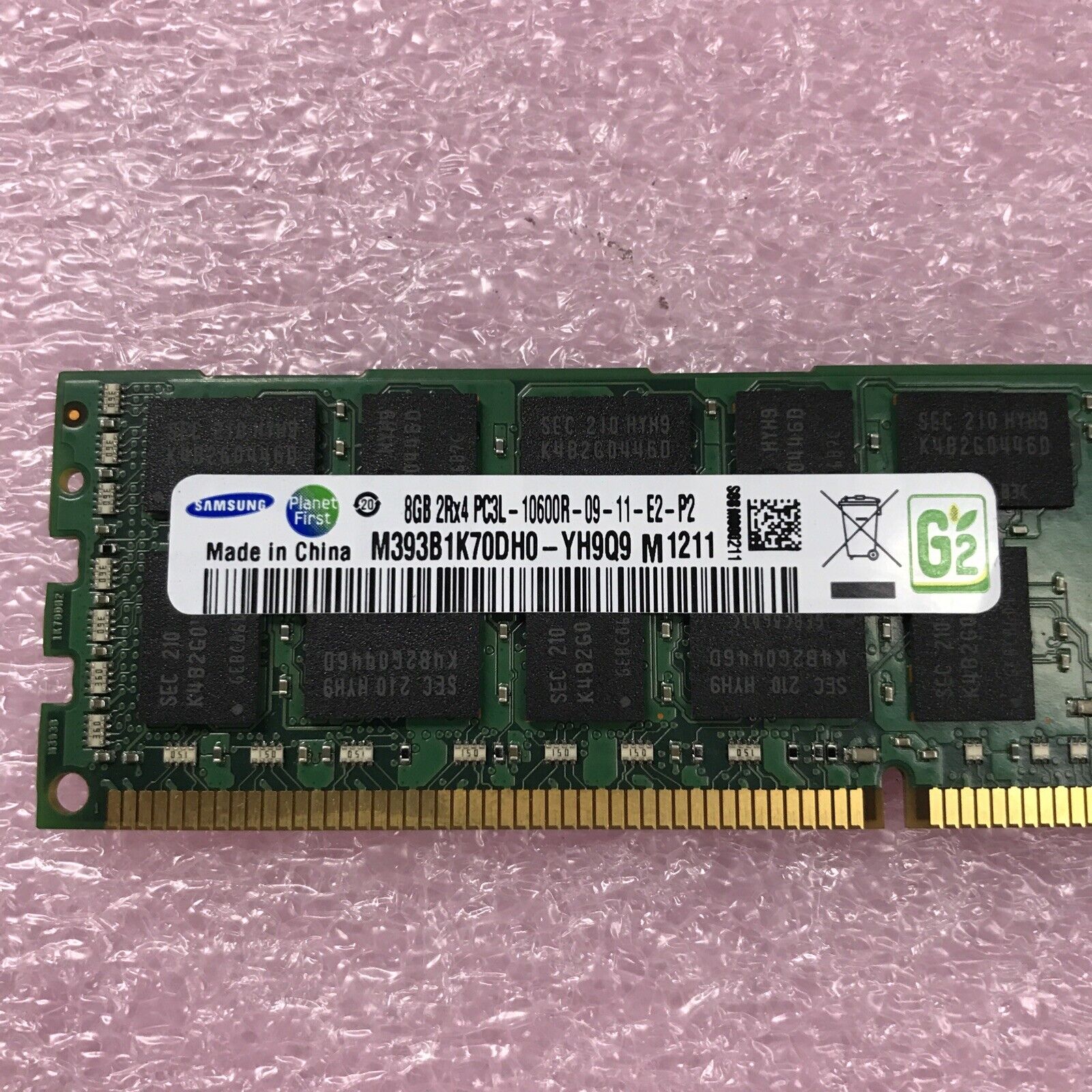 Samsung 16GB Kit 2x8GB 2Rx4 PC3L-10600R-09-11-E2-P2 Server Ram M393B1K70DH0-YH9Q
