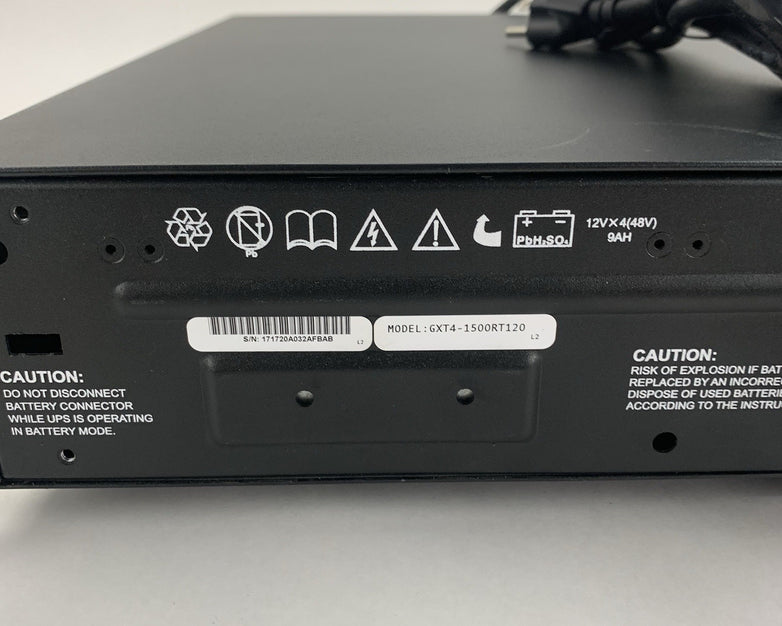 Liebert Vertiv GXT4-1500RT120 GXT4 1500VA Tested No Battery w/ IS-UNITY-DP