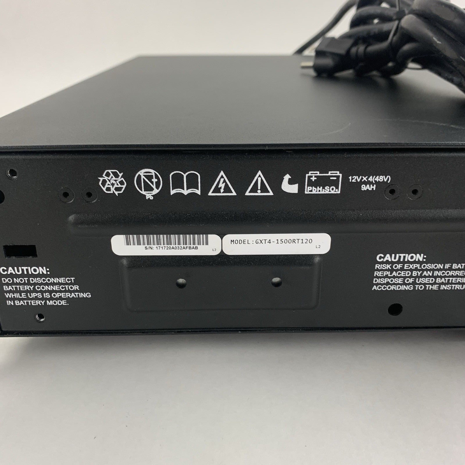 Liebert Vertiv GXT4-1500RT120 GXT4 1500VA Tested No Battery w/ IS-UNITY-DP11