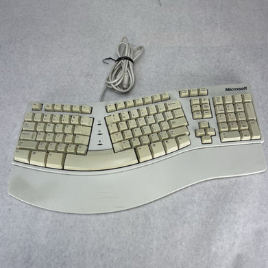 Vintage Microsoft Natural Keyboard Elite White Cream Ergonomic Keyboard