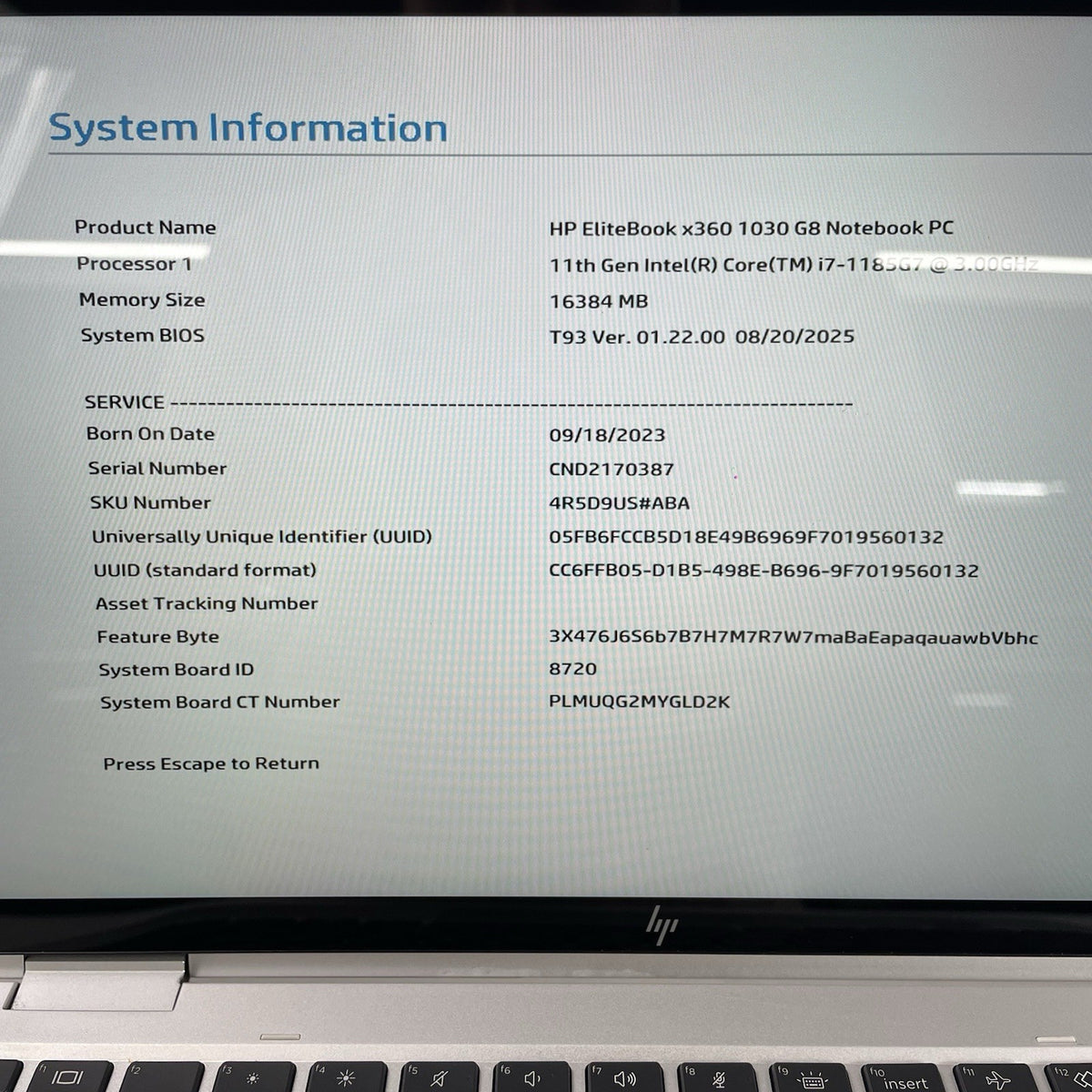 HP EliteBook x360 1030 G8 13.3" i7-1185G7 3.00 GHz 16 GB RAM No SSD/OS/AC3