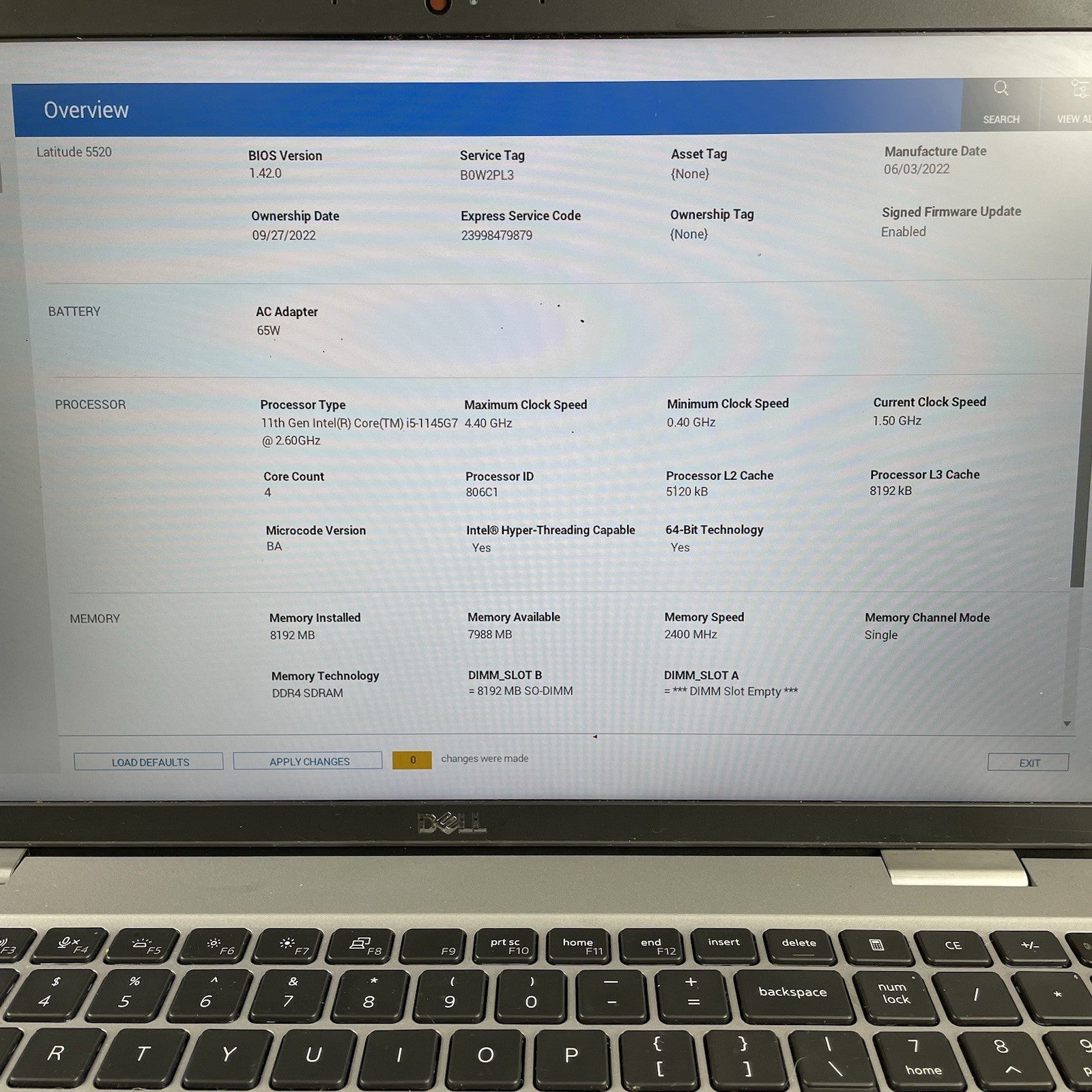 Dell Latitude 5520 15.6" i5-1145G7 2.60 GHz 8 GB RAM No SSD/OS/AC/Batt - Paint2