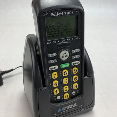 Handheld Products Dolphin Follett PHD+ Barcode Scanner w/7200 Charging Cradle