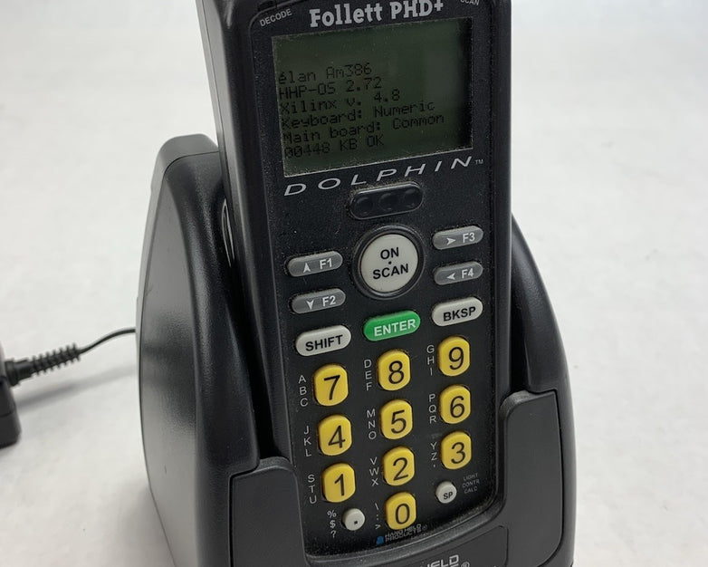 Handheld Products Dolphin Follett PHD+ Barcode Scanner w/7200 Charging Cradle