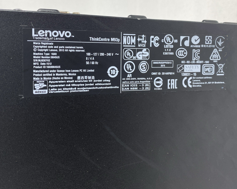 Lenovo ThinkCentre M93p SFF Intel Core i5-4590 3.30GHz 4GB RAM No HDD No OS