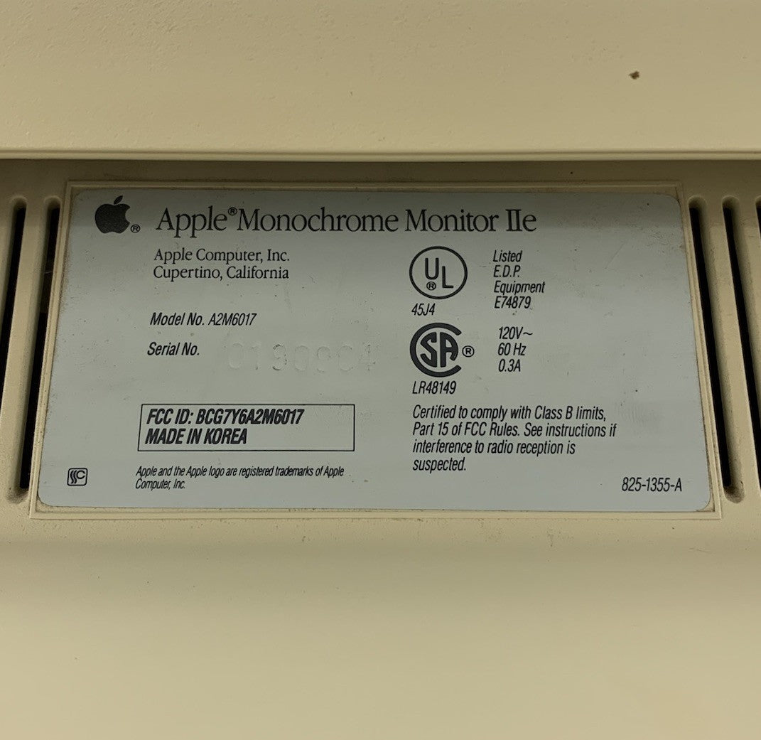 Apple A2M6017 Monochrome Monitor IIe - Tested4