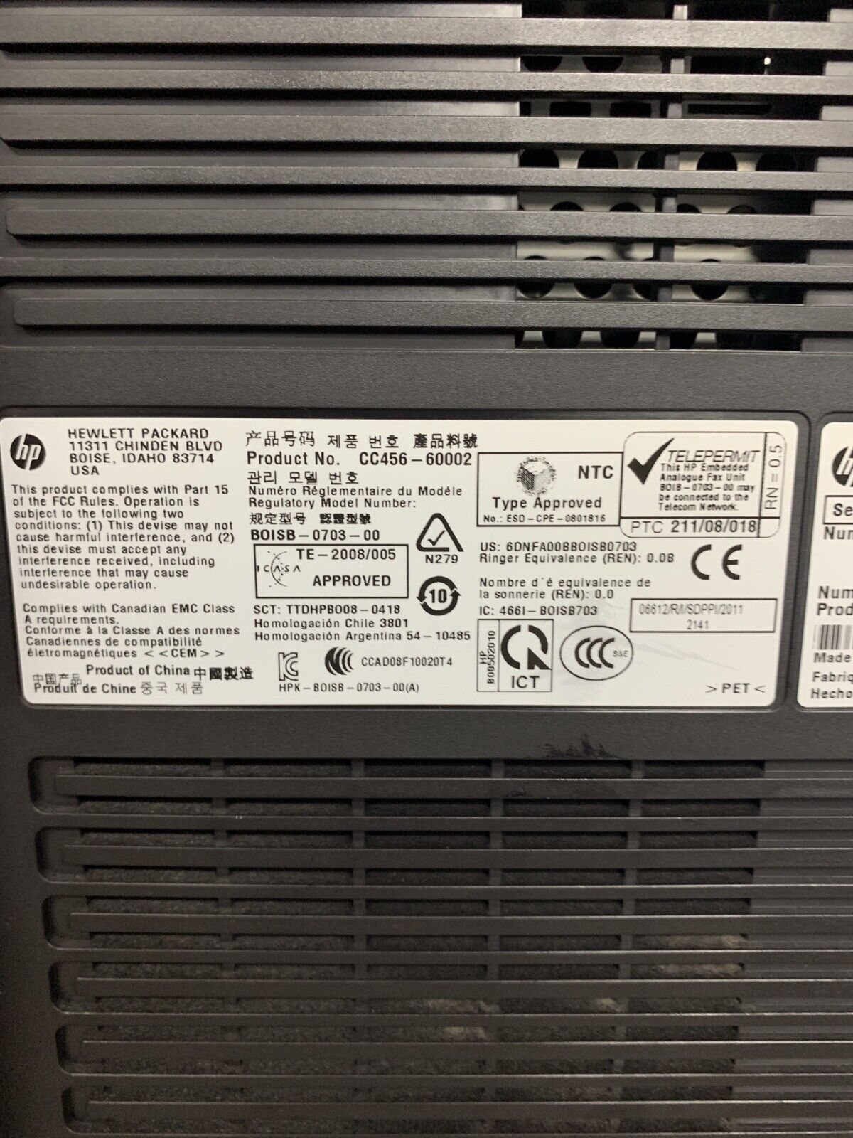 HP LaserJet Enterprise Flow MFP M680 Color Printer CZ250A Tested Bad Clip In Top