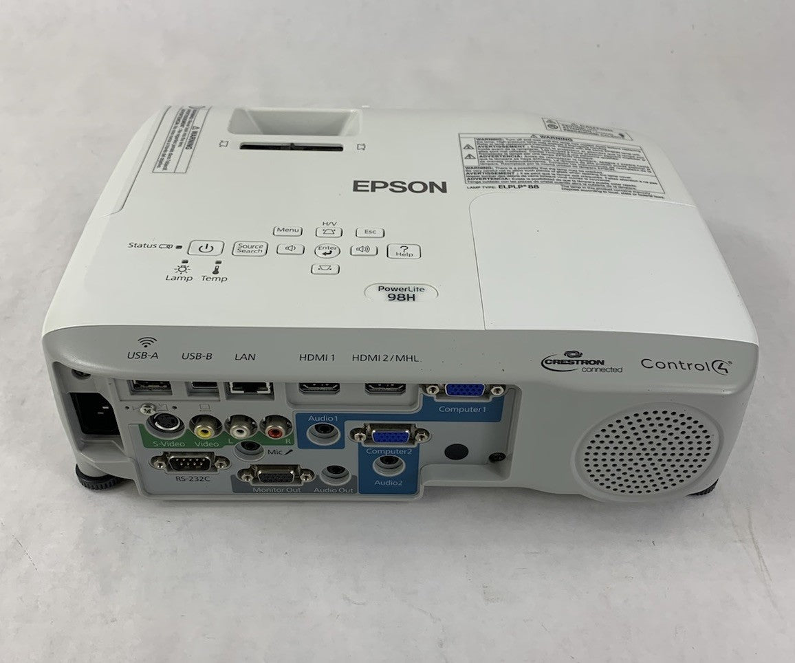 Epson PowerLite 98H H687A LCD Lamp Projector 4768 Lamp Hours - No Remote3
