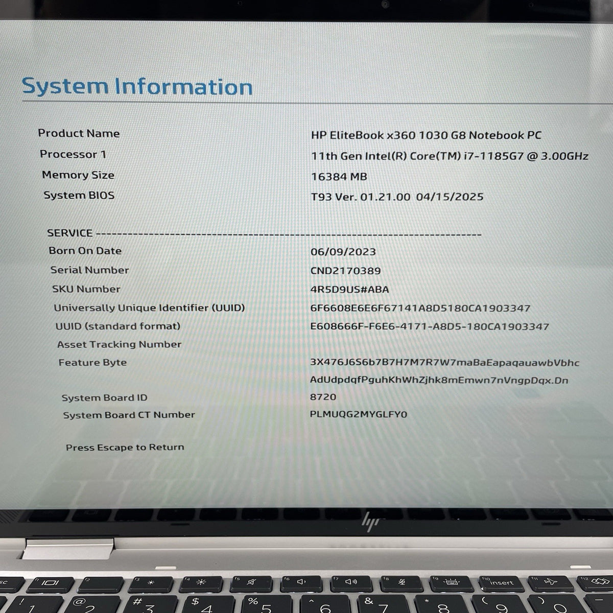 HP EliteBook x360 1030 G8 13.3" i7-1185G7 3.00 GHz 16 GB RAM No SSD/OS/AC2