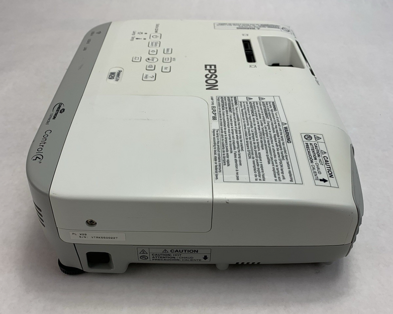 Epson PowerLite W29 H690A LCD Lamp Projector 1075 Hours - No Remote Broken Cover