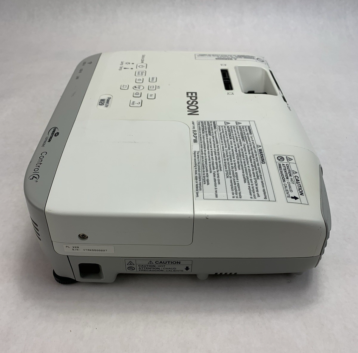 Epson PowerLite W29 H690A LCD Lamp Projector 1075 Hours - No Remote Broken Cover6
