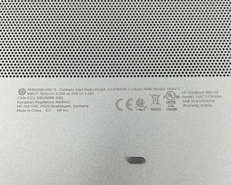 HP EliteBook 850 G8 15.6" i5-1145G7 2.60 GHz 8 GB RAM No SSD/OS/AC - Corner