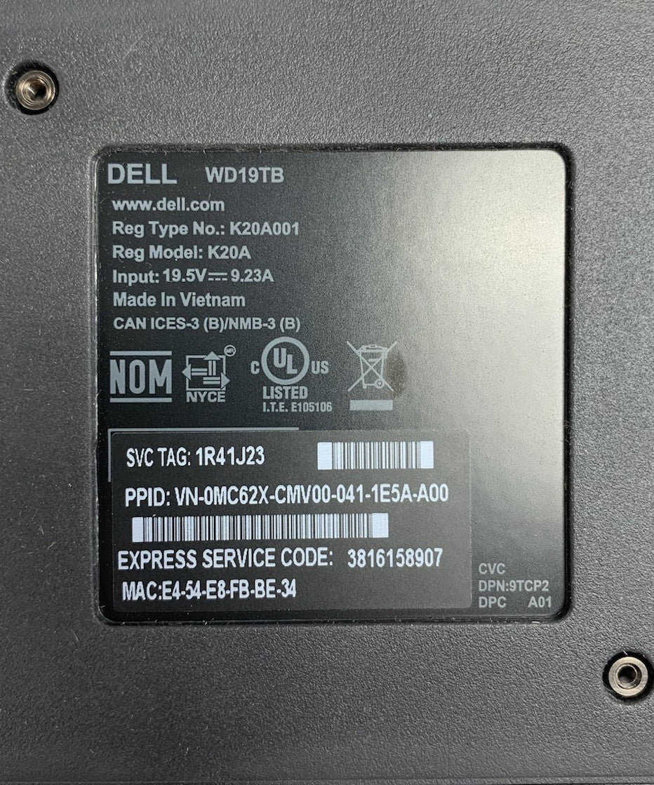 Dell WD19TB Thunderbolt USB-C Docking Station - No AC Adapter11