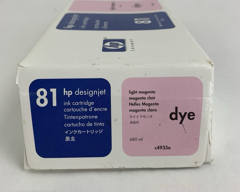 HP Designjet Ink Cartridge C4935A Light Magenta 81 New OEM Box Sealed 05