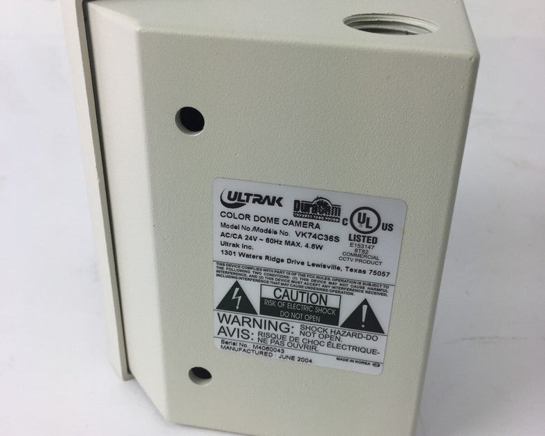 Ultrak Duracam Color Dome Camera VK74C36S