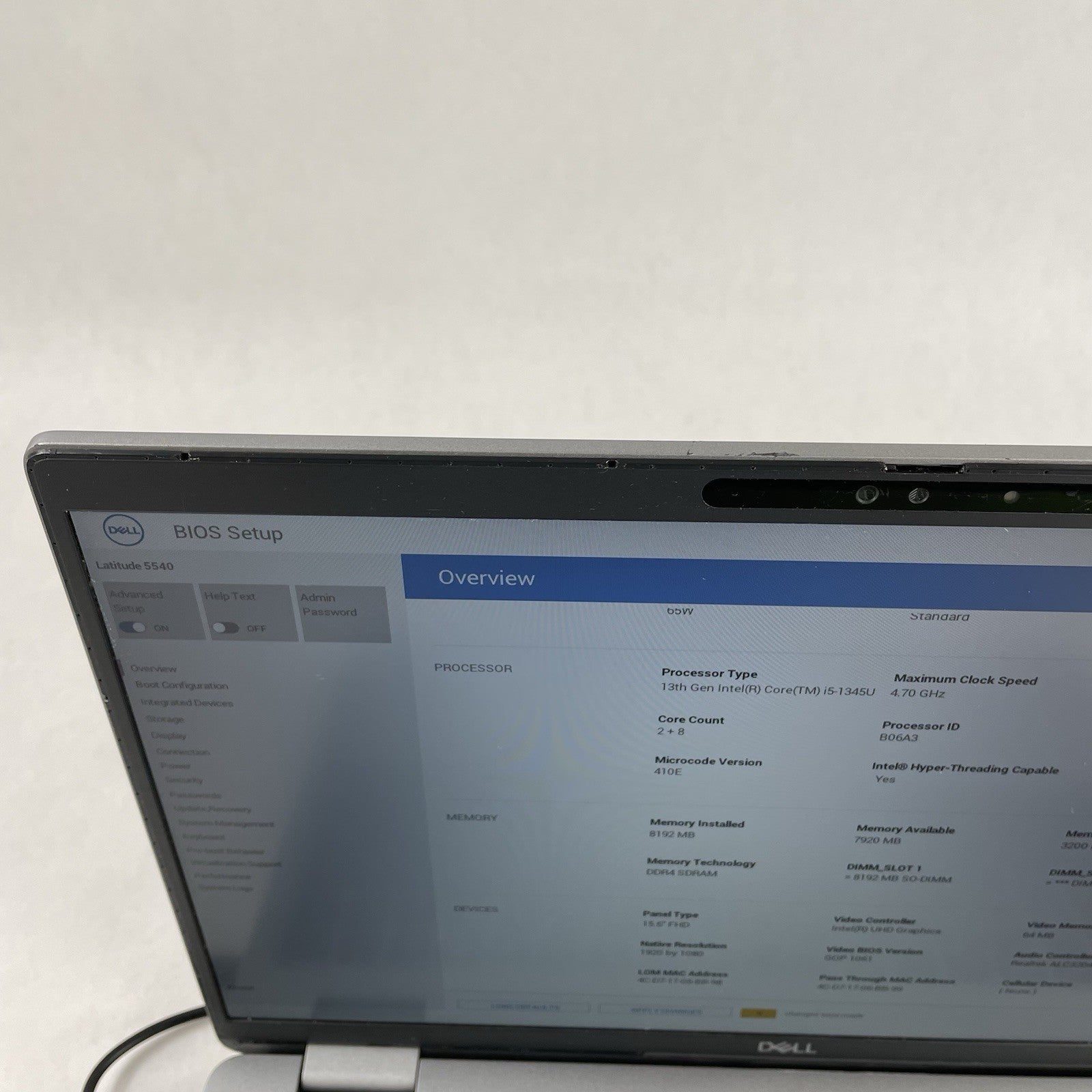 Dell Latitude 5540 15.6" i5-1345U 4.35 GHz 8 GB RAM No SSD/OS/AC - READ3