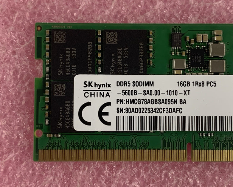 SK Hynix HMCG78AGBSA095N BA 16 GB DDR5 1Rx8 5600B Laptop Ram Memory