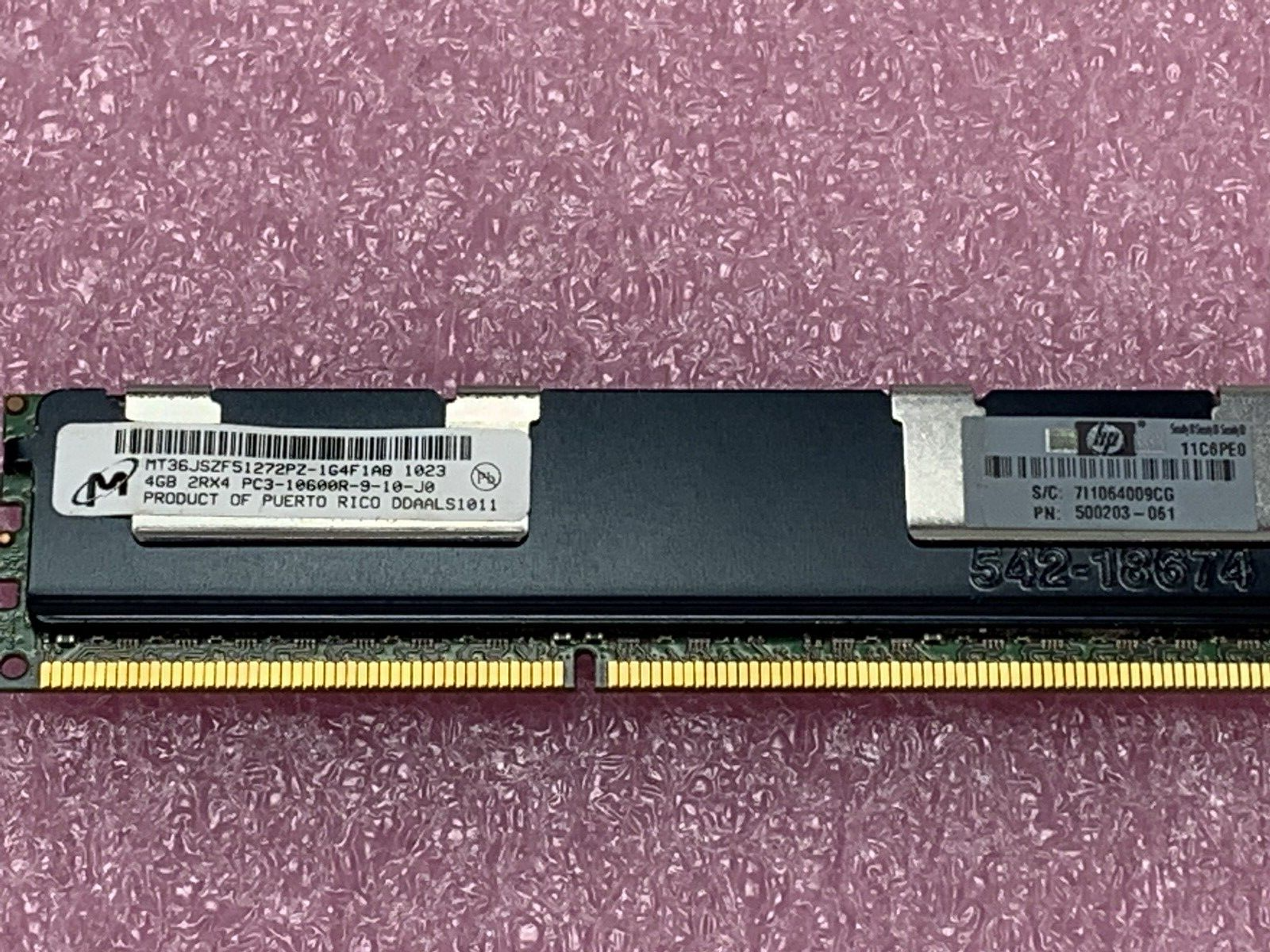 Micron 28GB Kit 7x4GB 2Rx4 PC3-10600R-9-10-J0 Server RAM MT36JSZF51272PZ